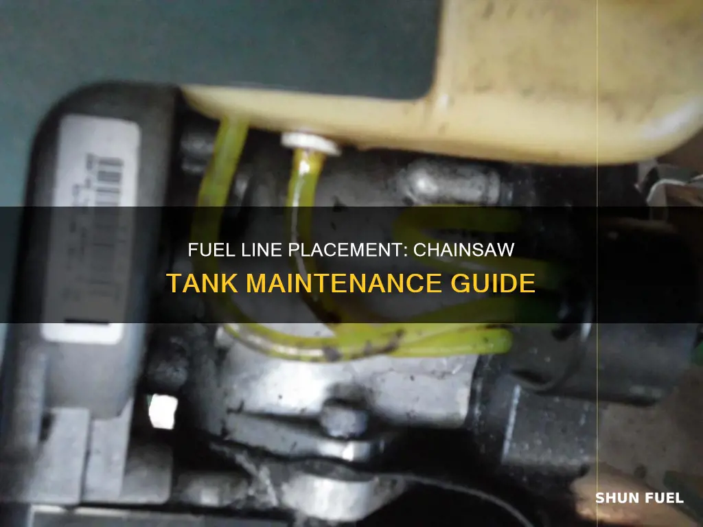 where should fuel line go in chain saw tank