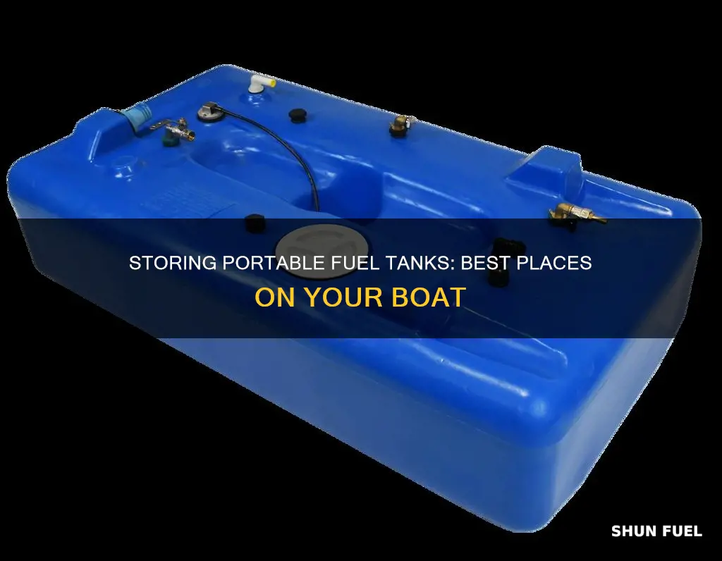 where should portable fuel tanks be stored on a boat