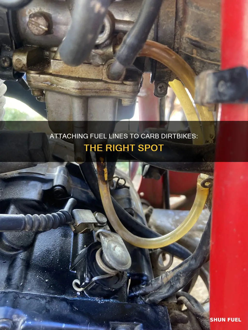 where to attach fuel line to carb dirtbike