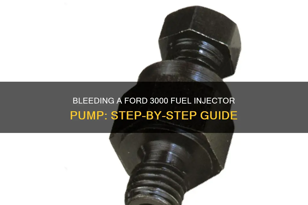 where to bleed fuel injector pump ford 3000