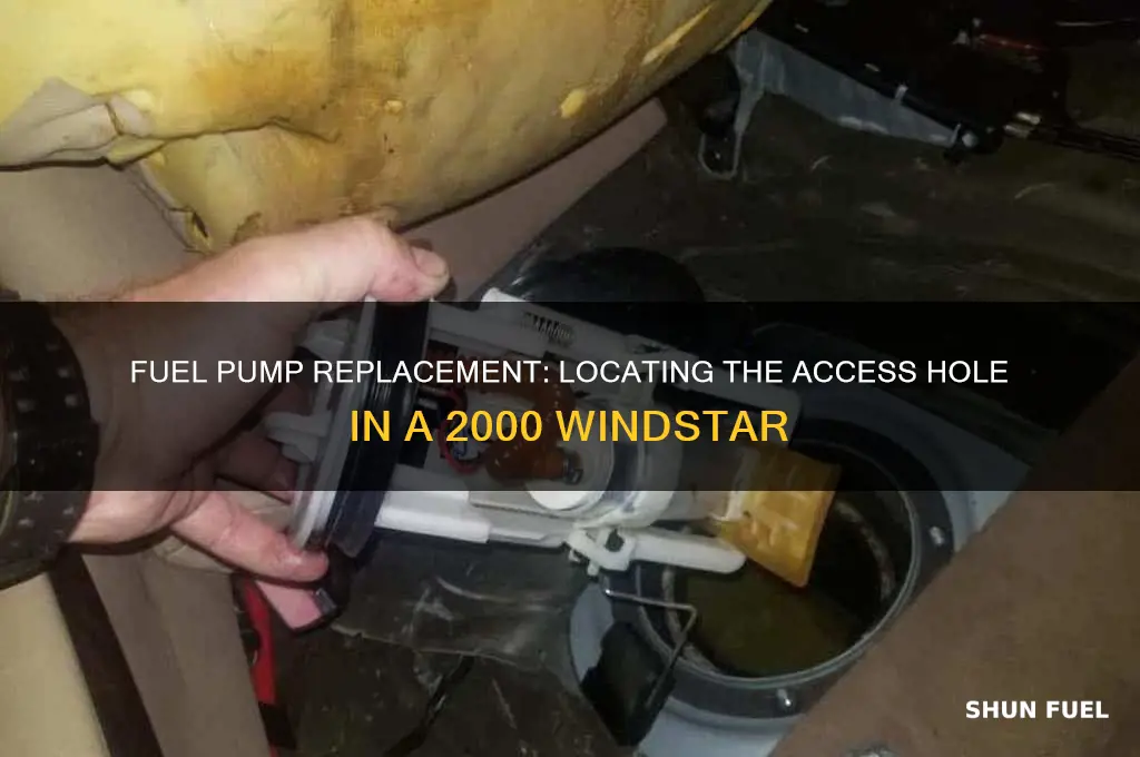 where to cut hole for fuel pump replacemant 2000 windstar