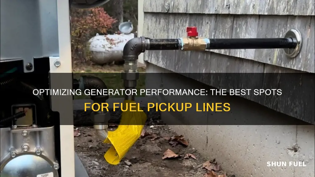 where to install fuel pick up line on generator