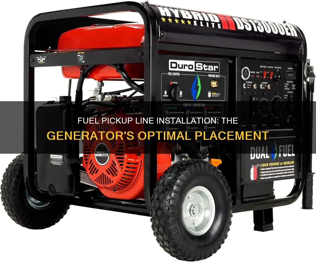 where to install fuel pick up line on generator