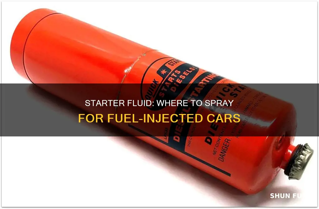 where to spray starter fluid on fuel injected car