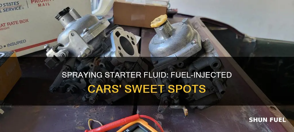 where to spray starter fluid on fuel injected car