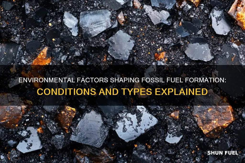which conditions dictate the type of fossil fuel formed