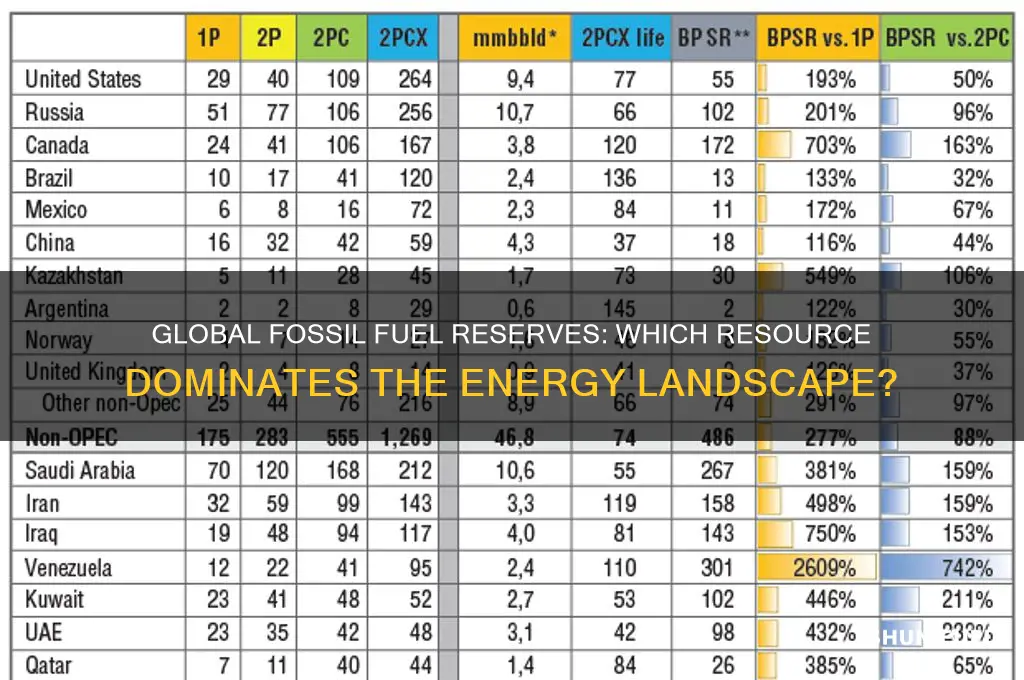 which fossil fuel has the largest reserves