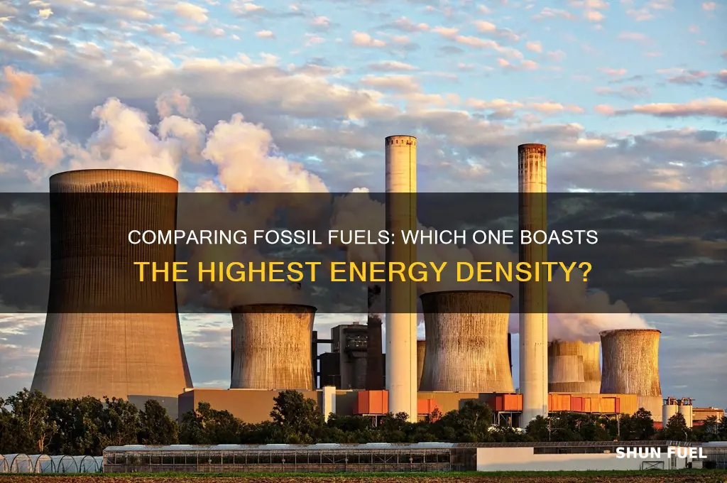 which fossil fuel has the most desity