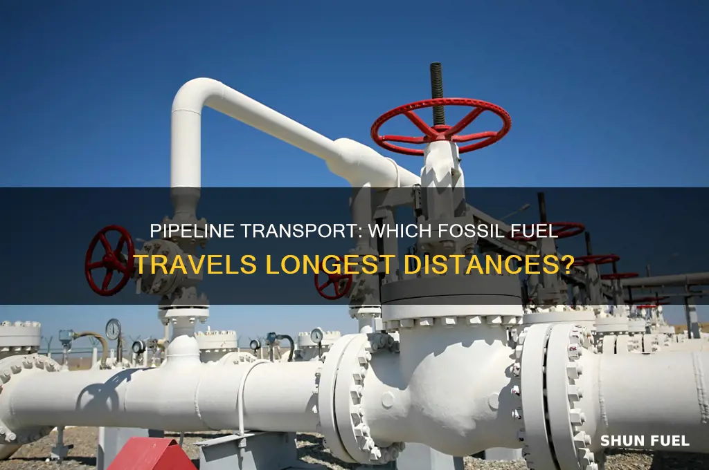 which fossil fuel is transported long distances through pipes