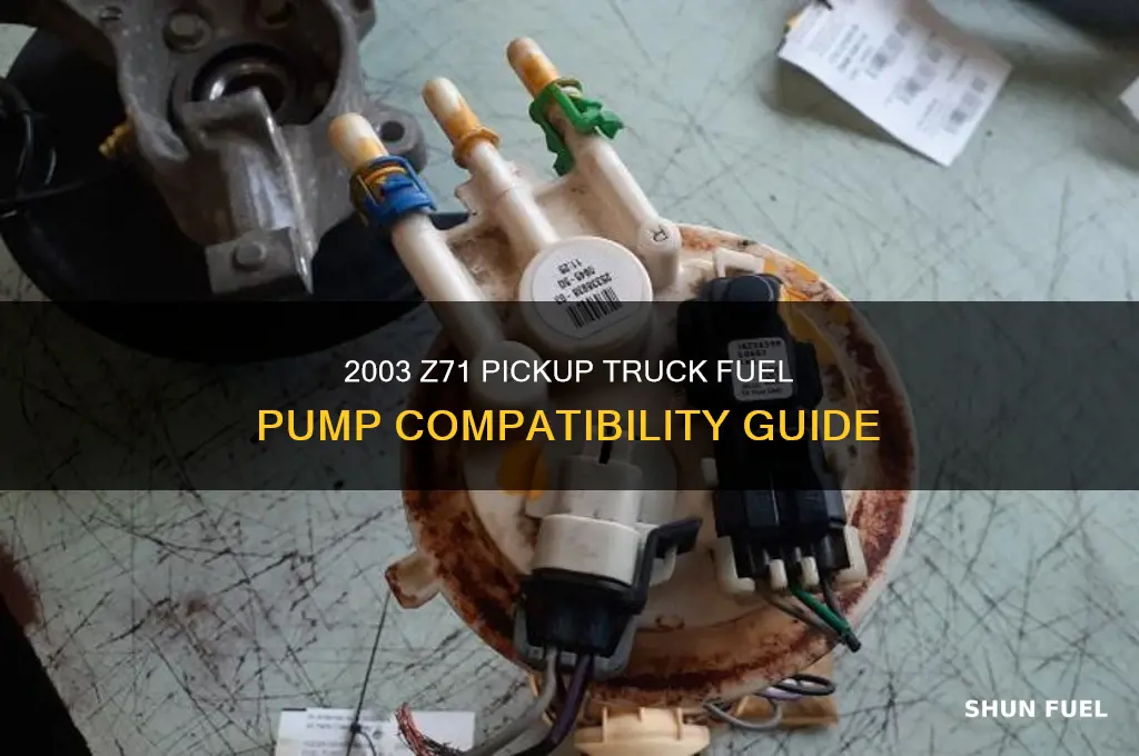which fuel pump does a 2003 z71 pickup truck take