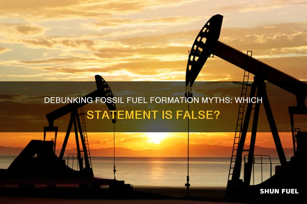 which of these statements about fossil fuel formation is false