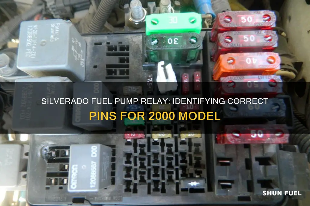 which pins to jump on 2000 silverado fuel pump relay