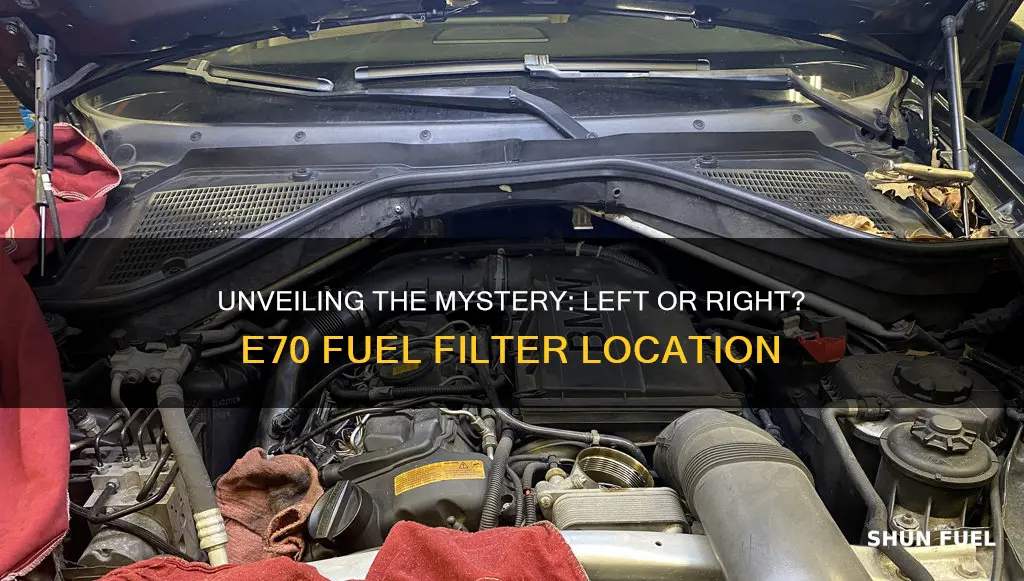 which side of car is e70 fuel filter on