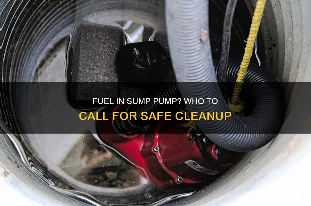 who to call if you find fuel in sump pump