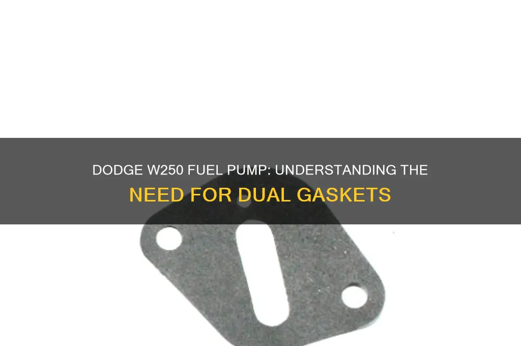 why 2 gaskets fuel pump 8 dodge w250