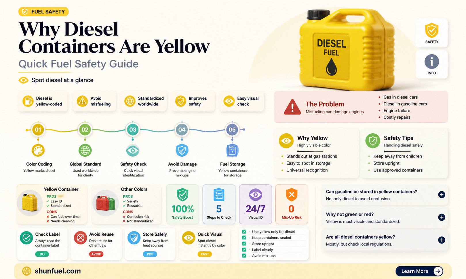 are diesel fuel cans supposed to be yellow