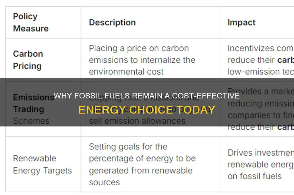 why are fossil fuels cost effective