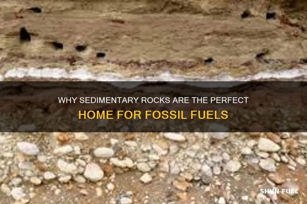 why are fossil fuels found in sedimentary rocks