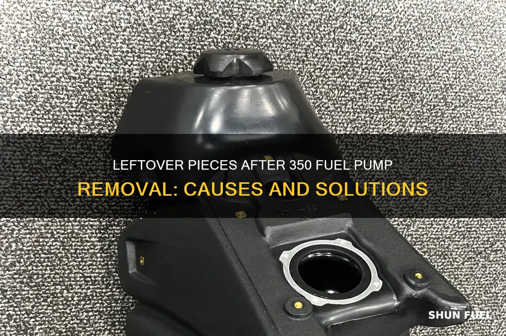 why are there pices left after removing 350 fuel pump