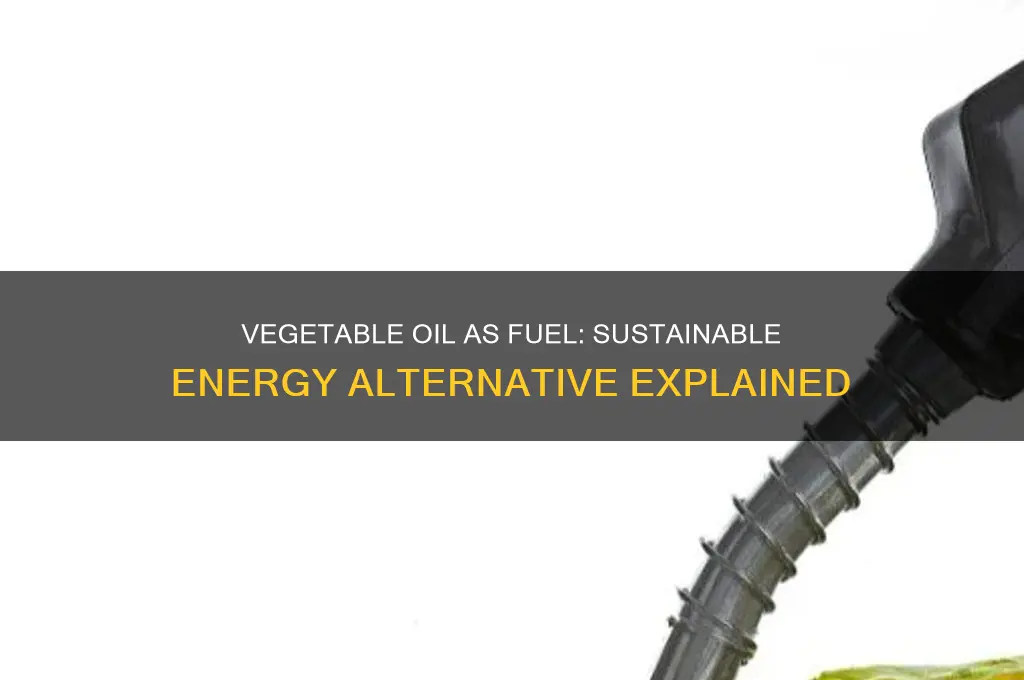 why can vegetable oil be used as a fuel