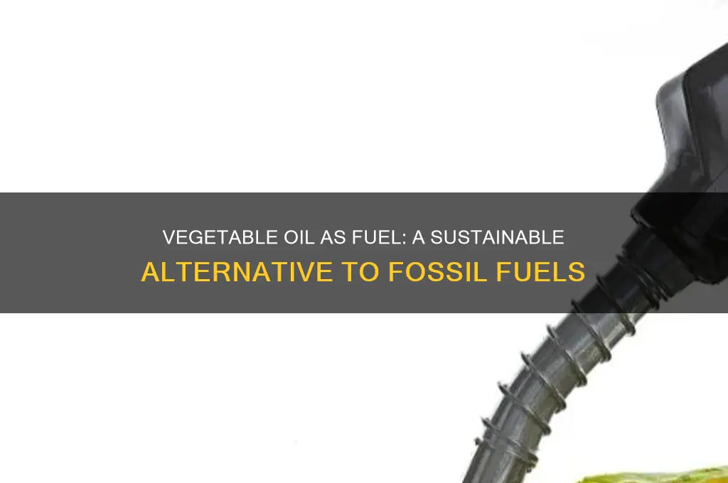 why can we use vegetable oil as fuel