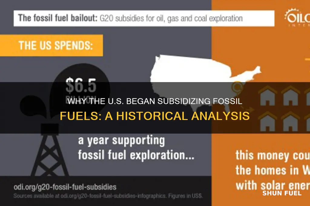 why did the united start subsidizing fossil fuels