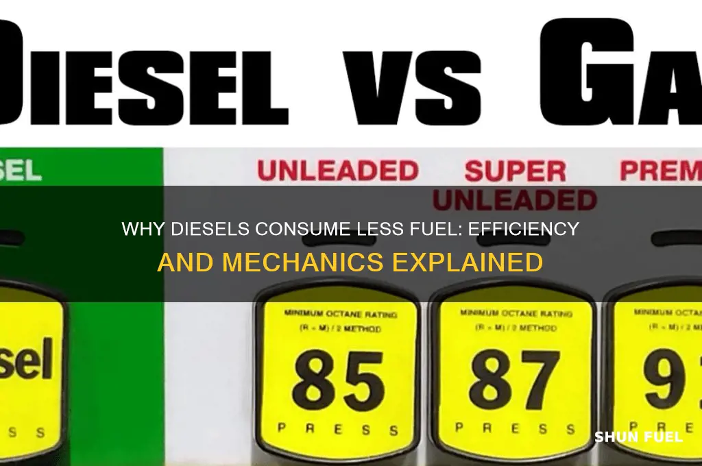 why do diesels use less fuel