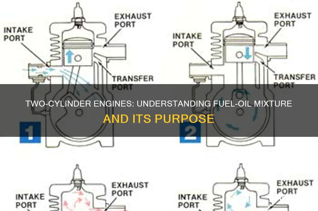 why do two cylinder engines use fuel as oil