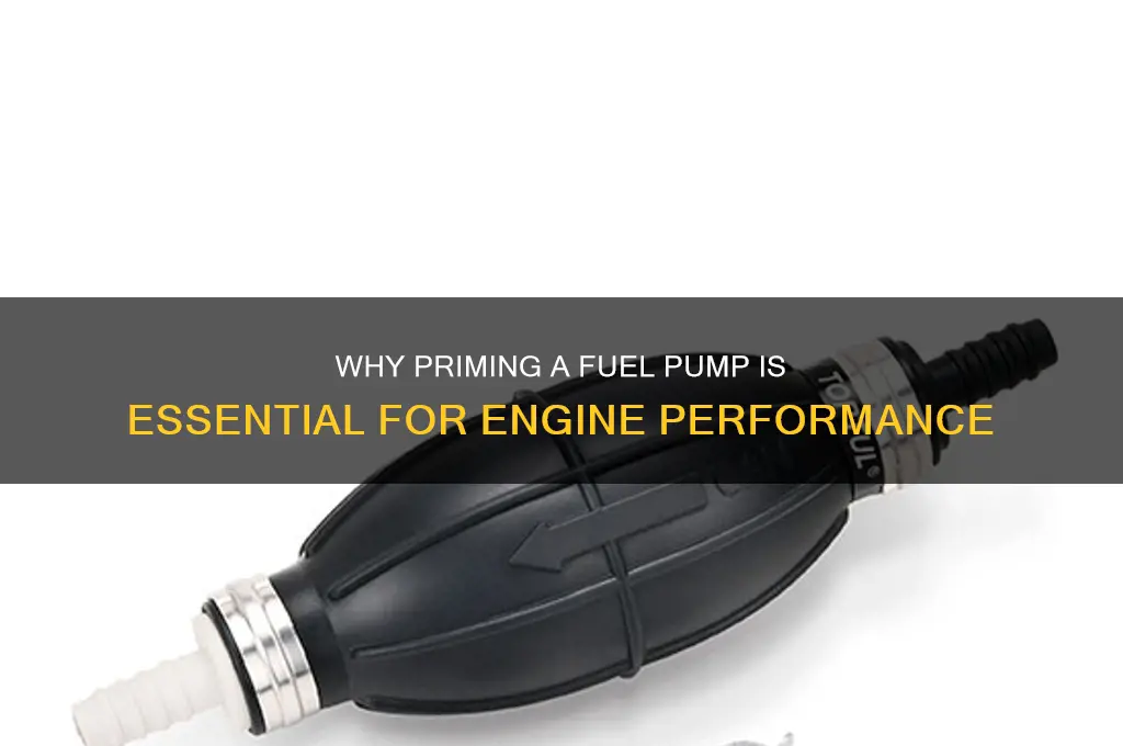 why do you prime a fuel pump