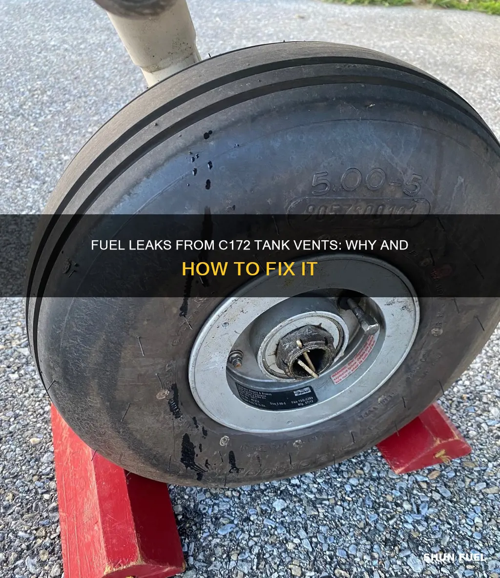why does fuel leak out of tank vent c172
