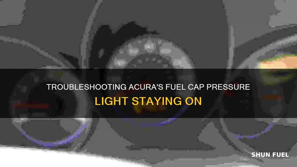 why does my acura fuel cap pressure light stay on