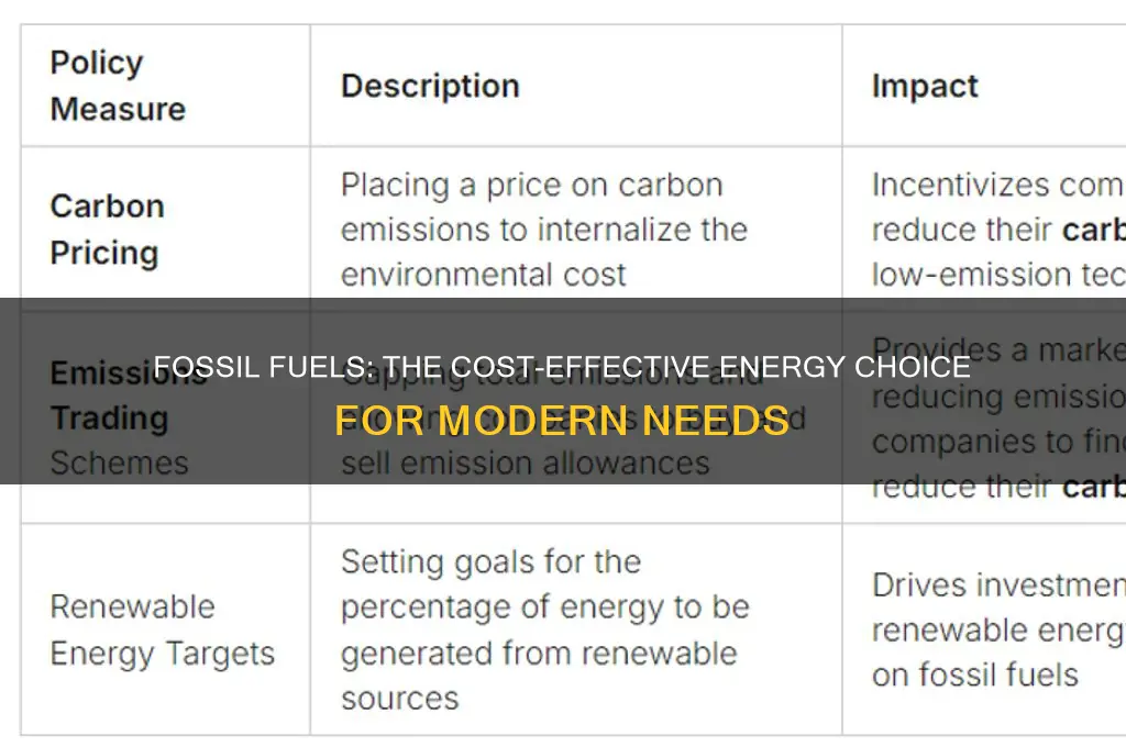 why fossil fuels are more cost effective