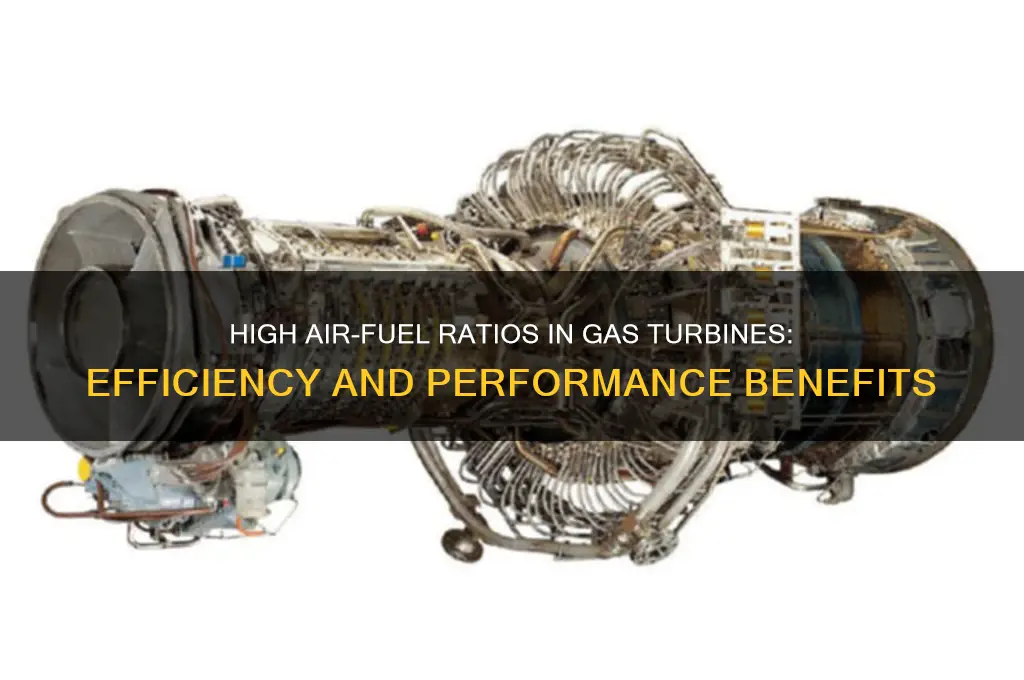 why high air fuel ratio is used in gas turbines