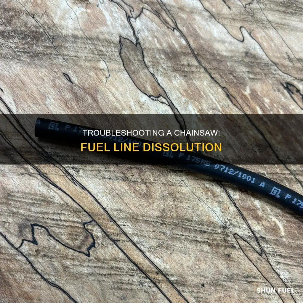 why is the fuel line on my chainsaw dissolving