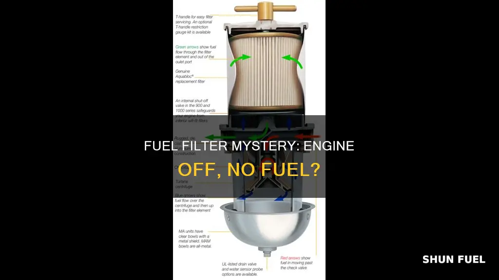 why no fuel in filter with engine off