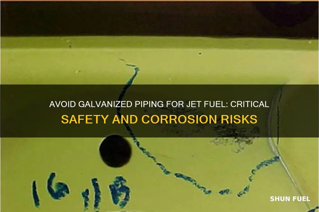 why not use galvanized piping on jet fuel