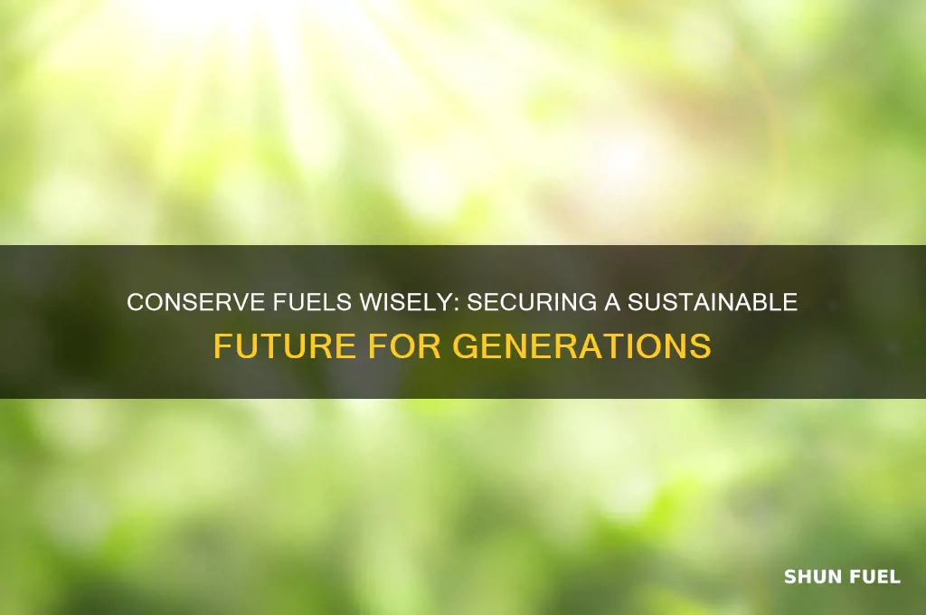 why should we use fuels judiciously