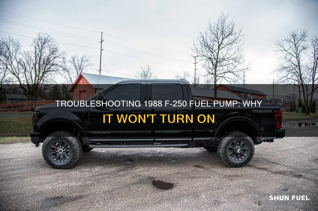 why wont my 1988 f-250 fuel pump come on