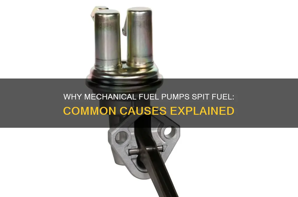 why would a mechanical fuel pump start spitting fuel