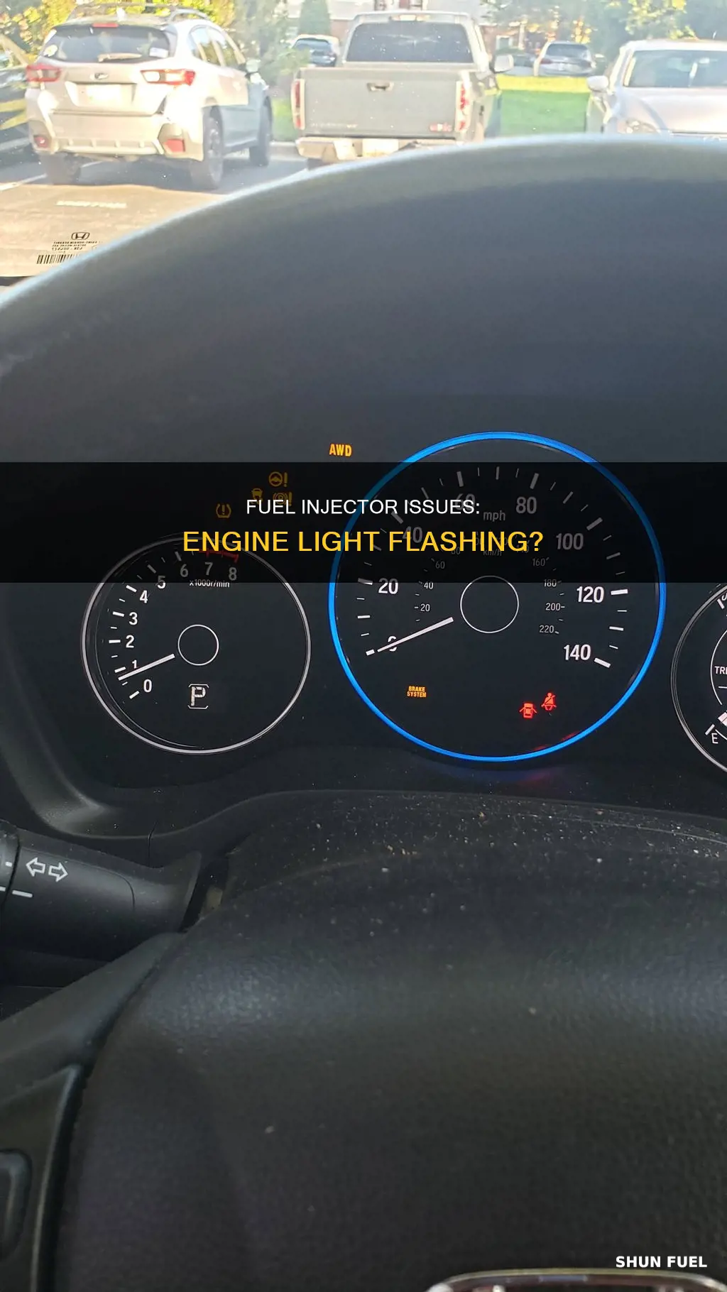 will a bad fuel injector make my engine light flash
