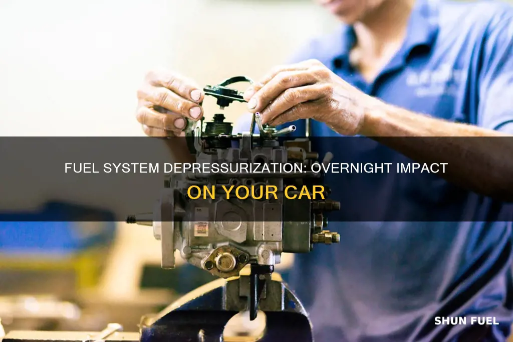 will a cars fuel system depressurize over night