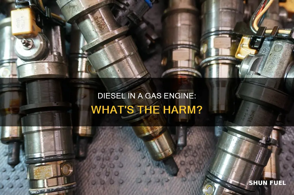 will a cup of diesel fuel hurt a gas engine