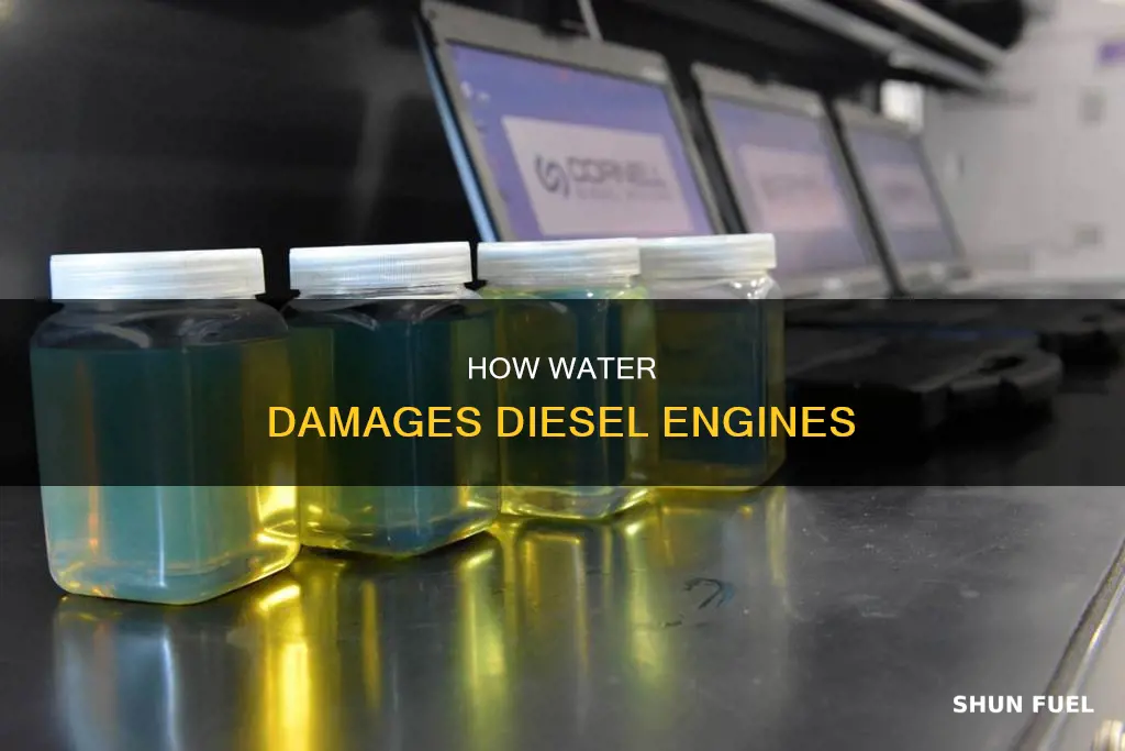 will a diesel engine run with water in the fuel