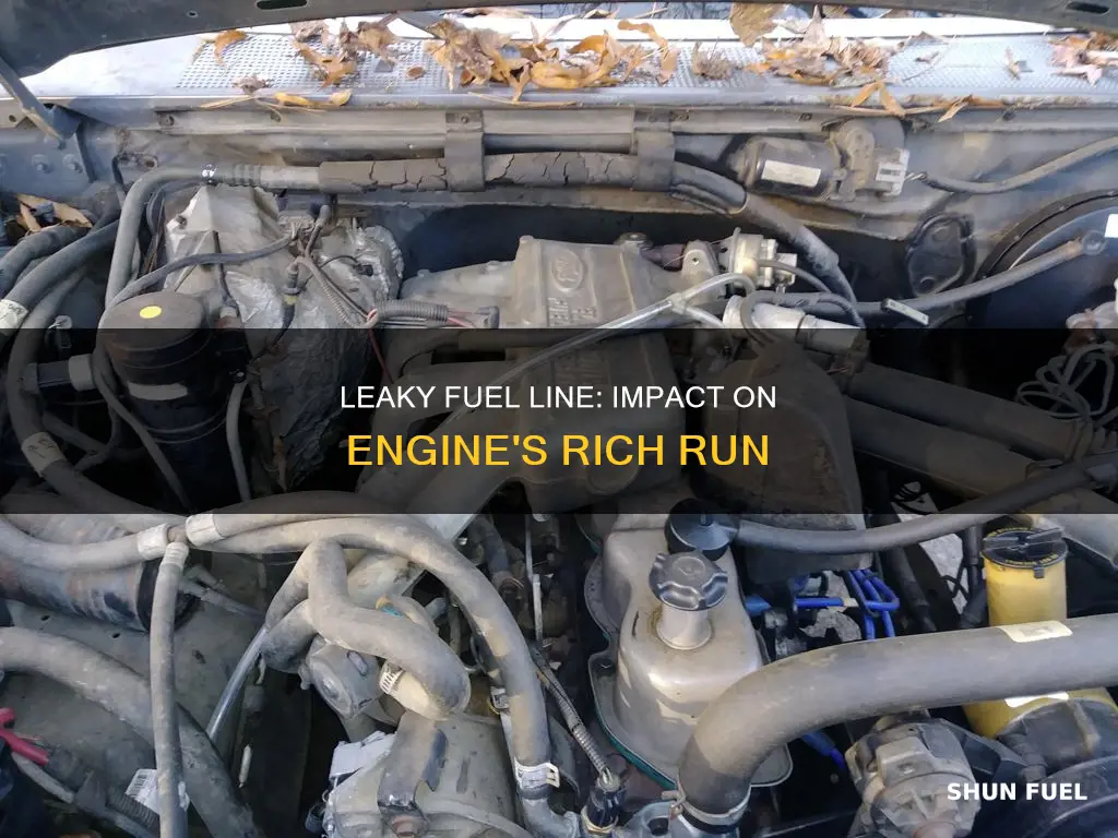 will a leaky fuel line cause vehicle to run rich