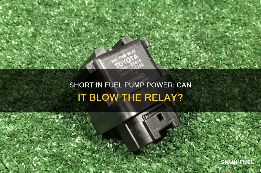 will a short in fuel pump power blow relay