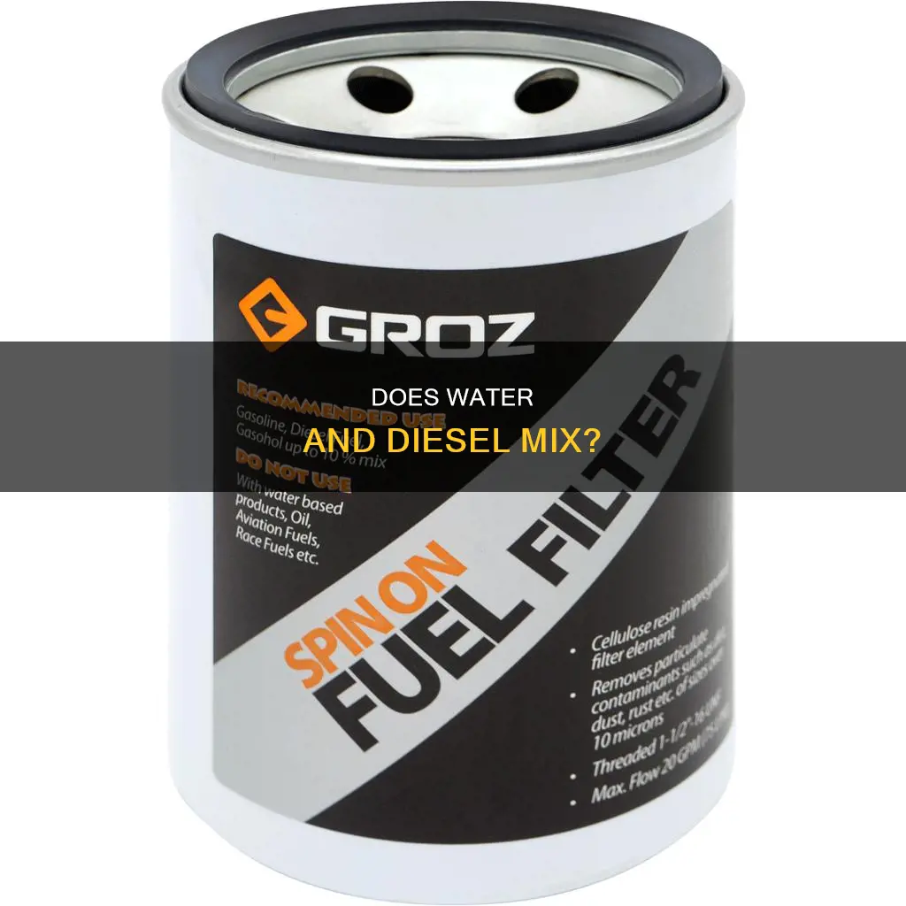 will diesel fuel mix with water