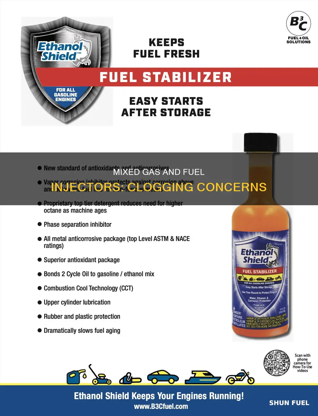 will mixed gas clog fuel injectors
