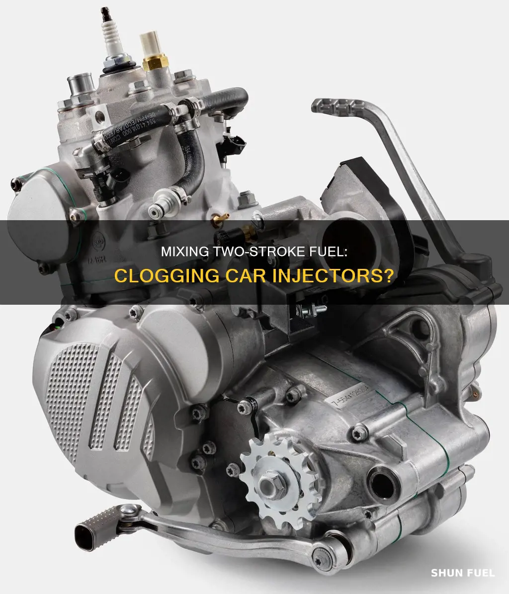 will two stroke mix clog my car fuel injectors
