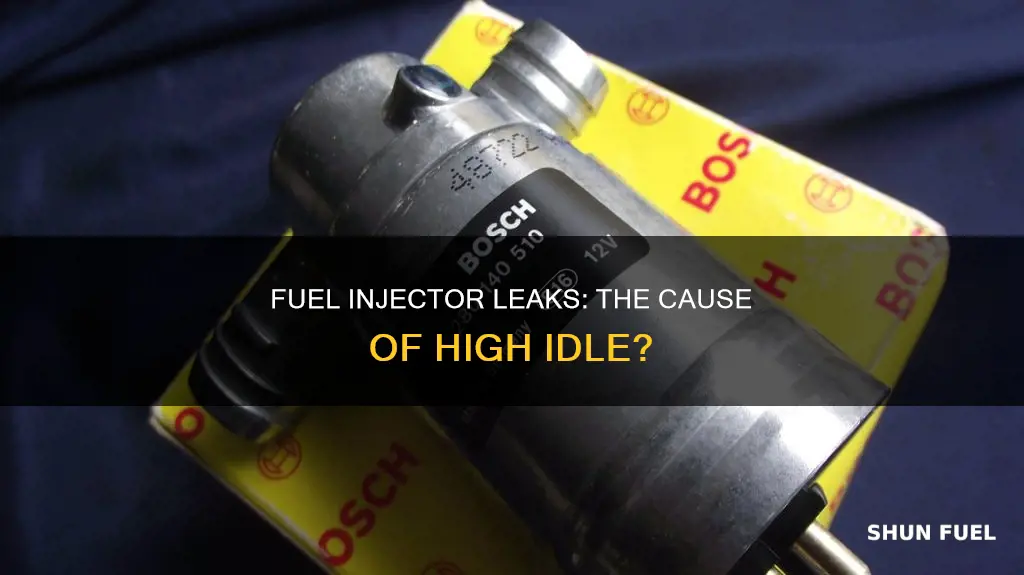 would a leaking fuel injector cause a high idle